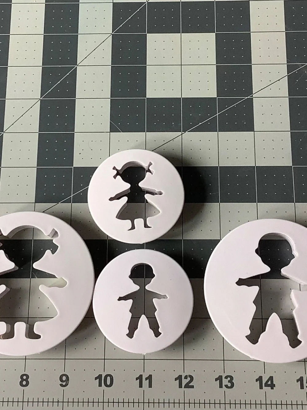 Set of 4 Boy & Girl Cookie Cutters – 2 Sizes Fondant Clay Baking Molds
